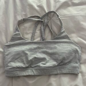 Lululemon Gray Striped Sports Bra